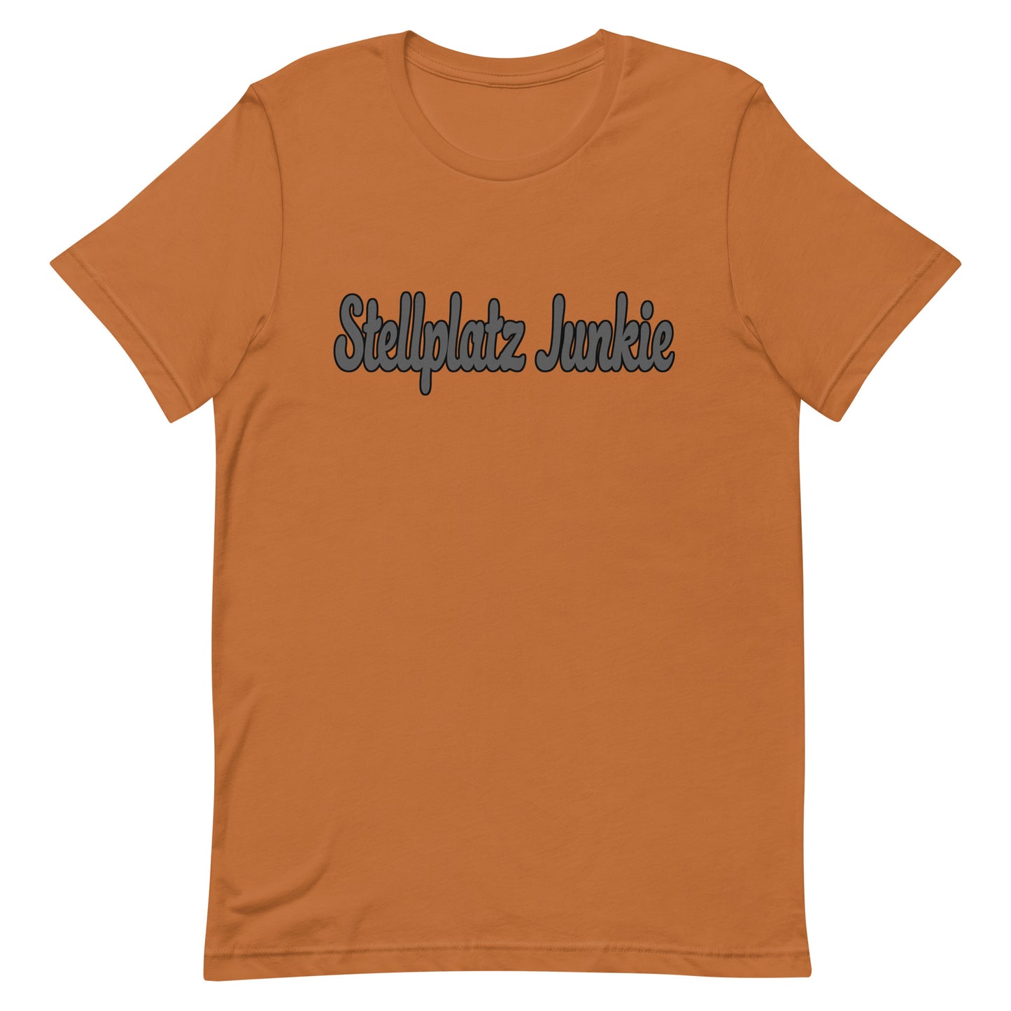 Unisex t-shirt with “Stellplatz Junkie” logo