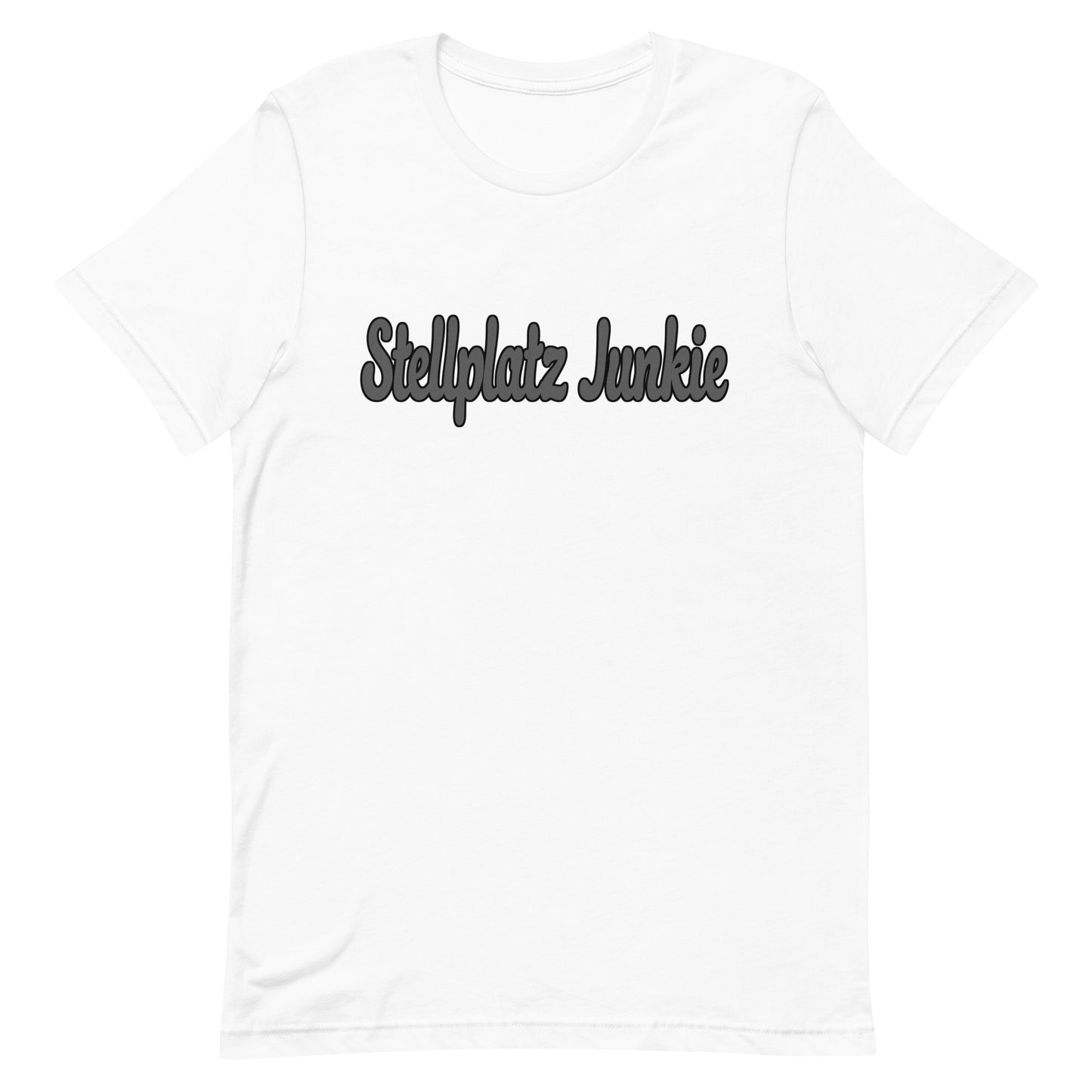 Unisex t-shirt with “Stellplatz Junkie” logo