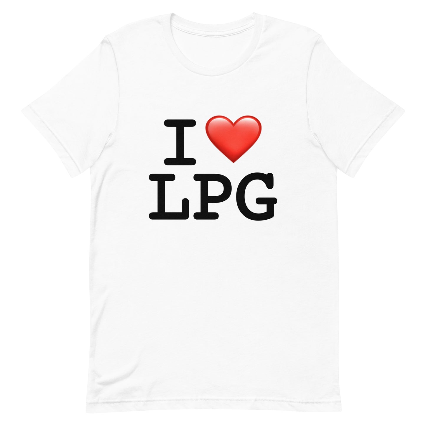 Unisex t-shirt with “I H LPG” logo