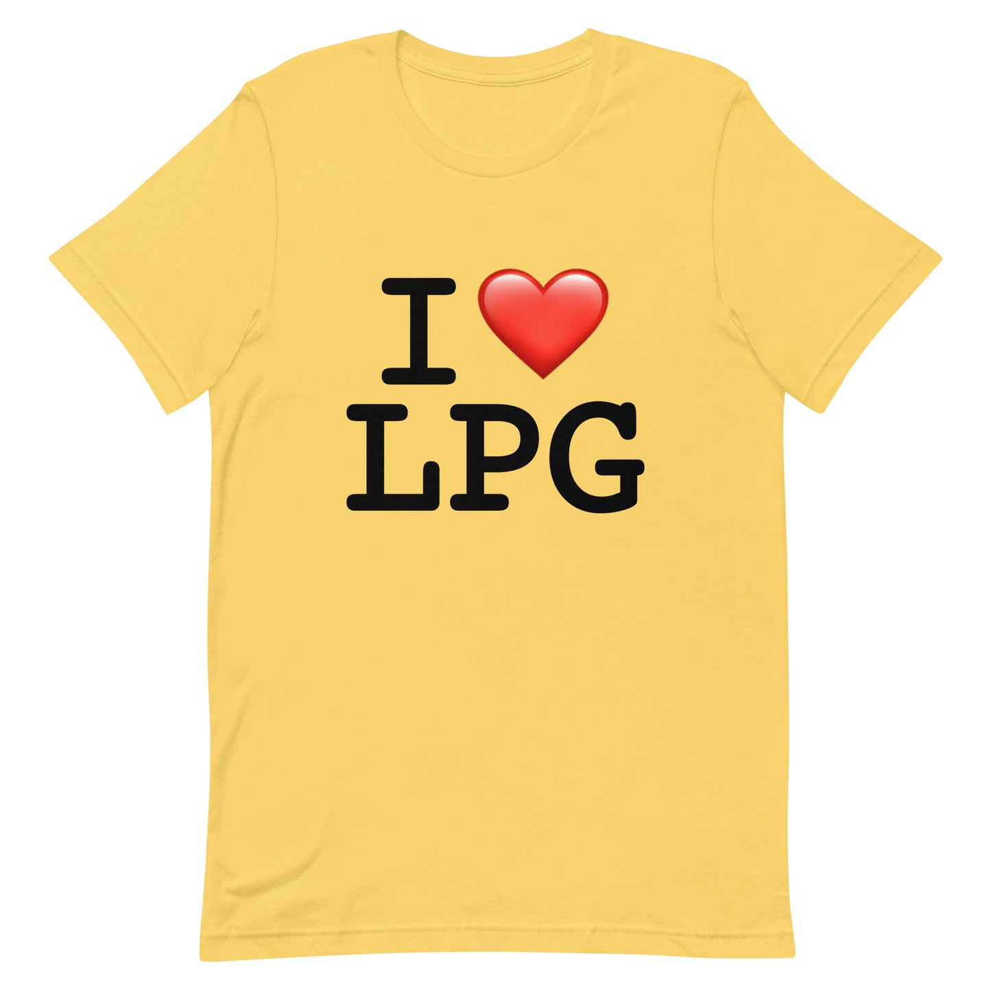 Unisex t-shirt with “I H LPG” logo