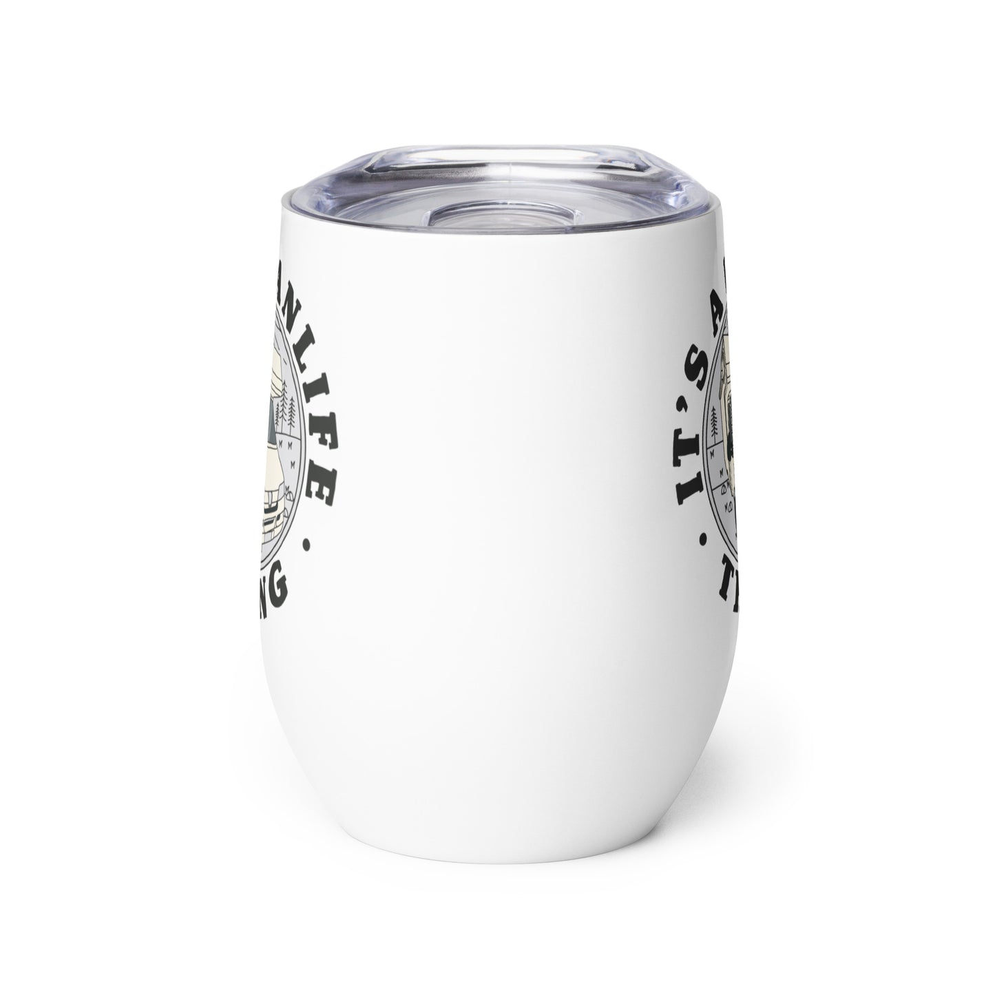 Wine tumbler with IAVLT (MoHo1) logo