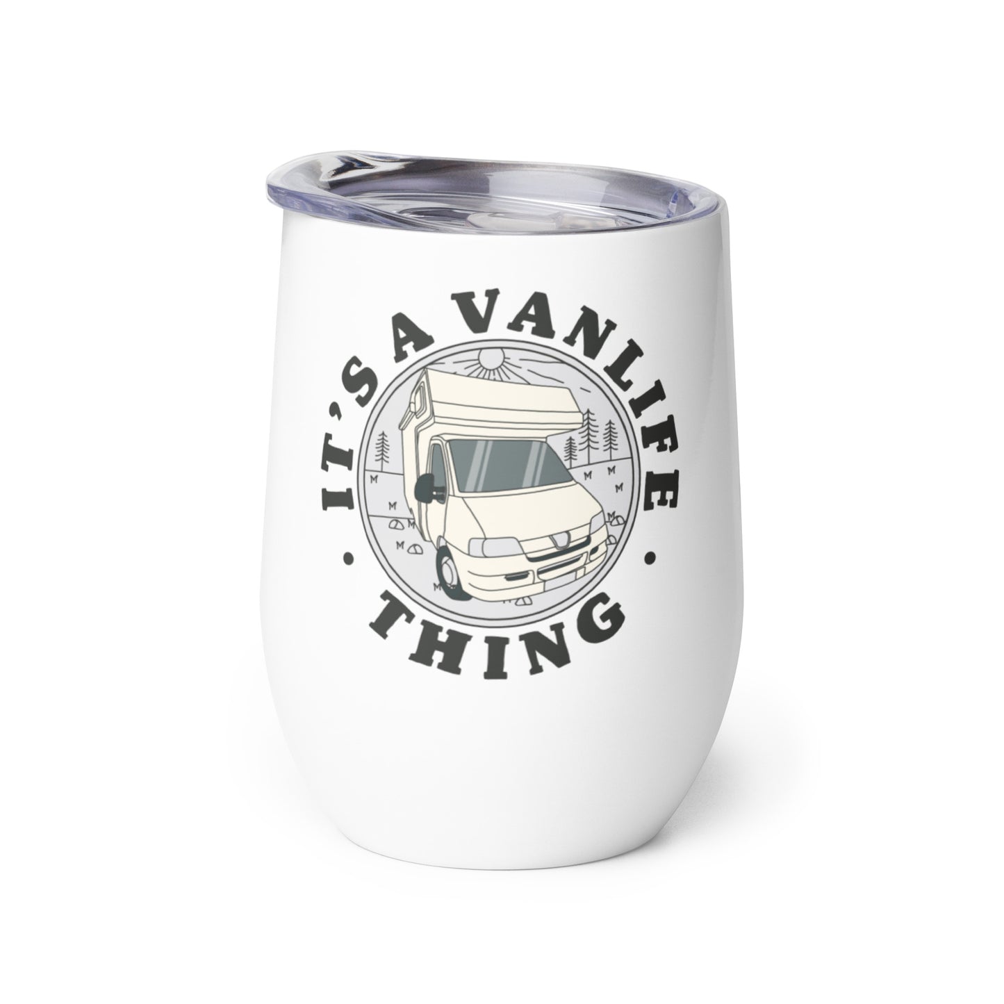 Wine tumbler with IAVLT (MoHo1) logo