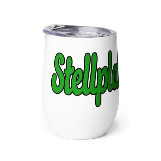 Wine tumbler with “Stellplatz Junkie” logo