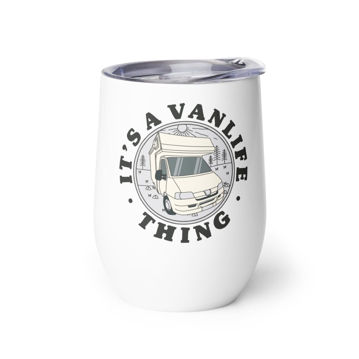 Wine tumbler with IAVLT (MoHo1) logo