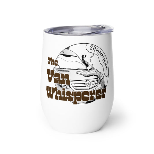 Wine tumbler with “The Van Whisperer” (M) logo